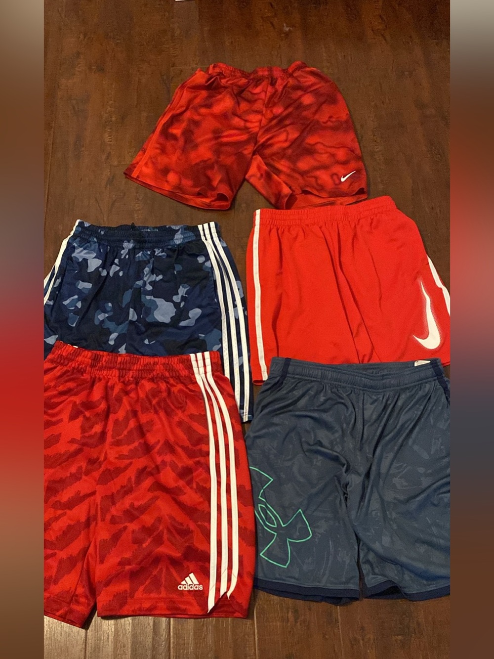 Nike Red Boys' Athletic Shorts - Red Performance Shorts size xl bundle of 5